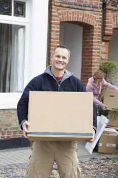 Customer placing items into a secure storage unit