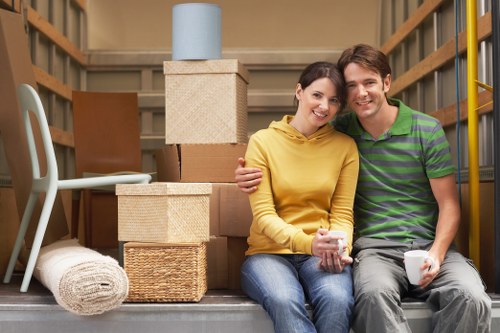 Boxes and furniture stored safely in a North London storage facility