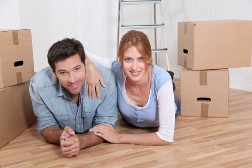 Efficiently arranged household furniture in storage
