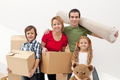 Packing supplies and labeled boxes for storage in Islington