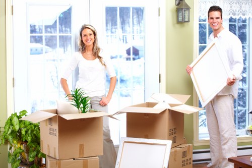 Packed student belongings ready for storage in Islington