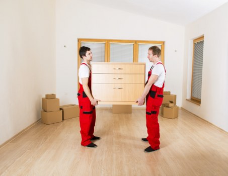 A neatly arranged storage unit used during a move in Islington